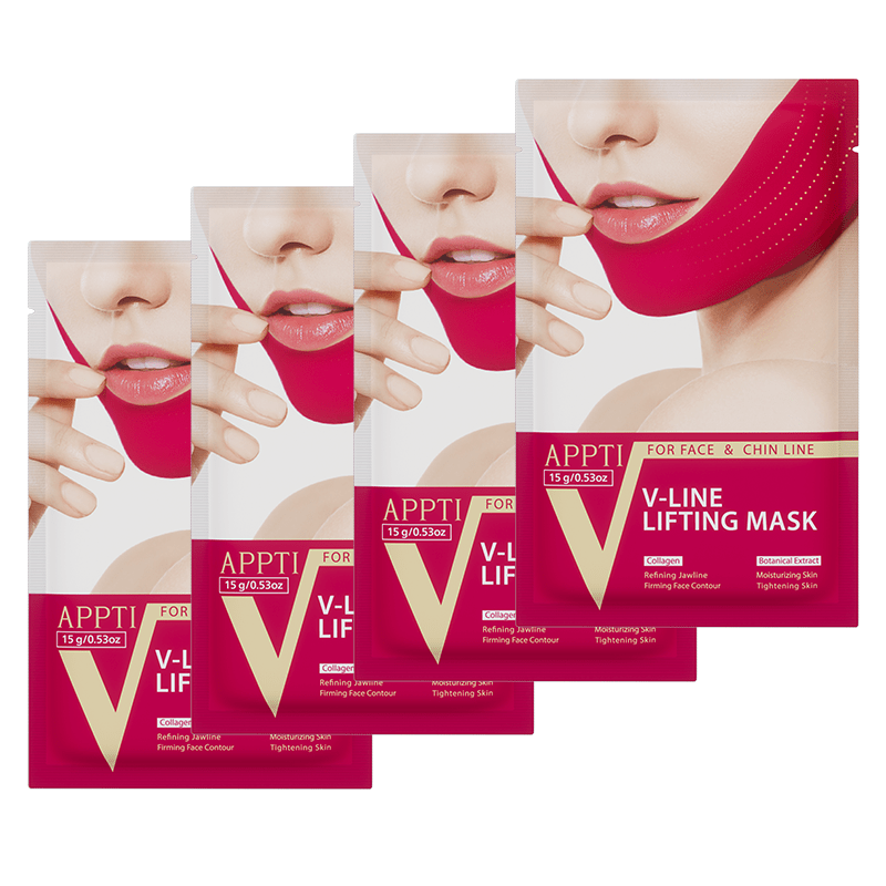 Image of 4pcs Lifting Collagen Face Masks, Face And Neck Wrinkle Patches, Neck Mask, Instant Firming And Smoothing, Minimizing Wrinkles/, V-shaped Chin Lifting Strap, Skincare Products