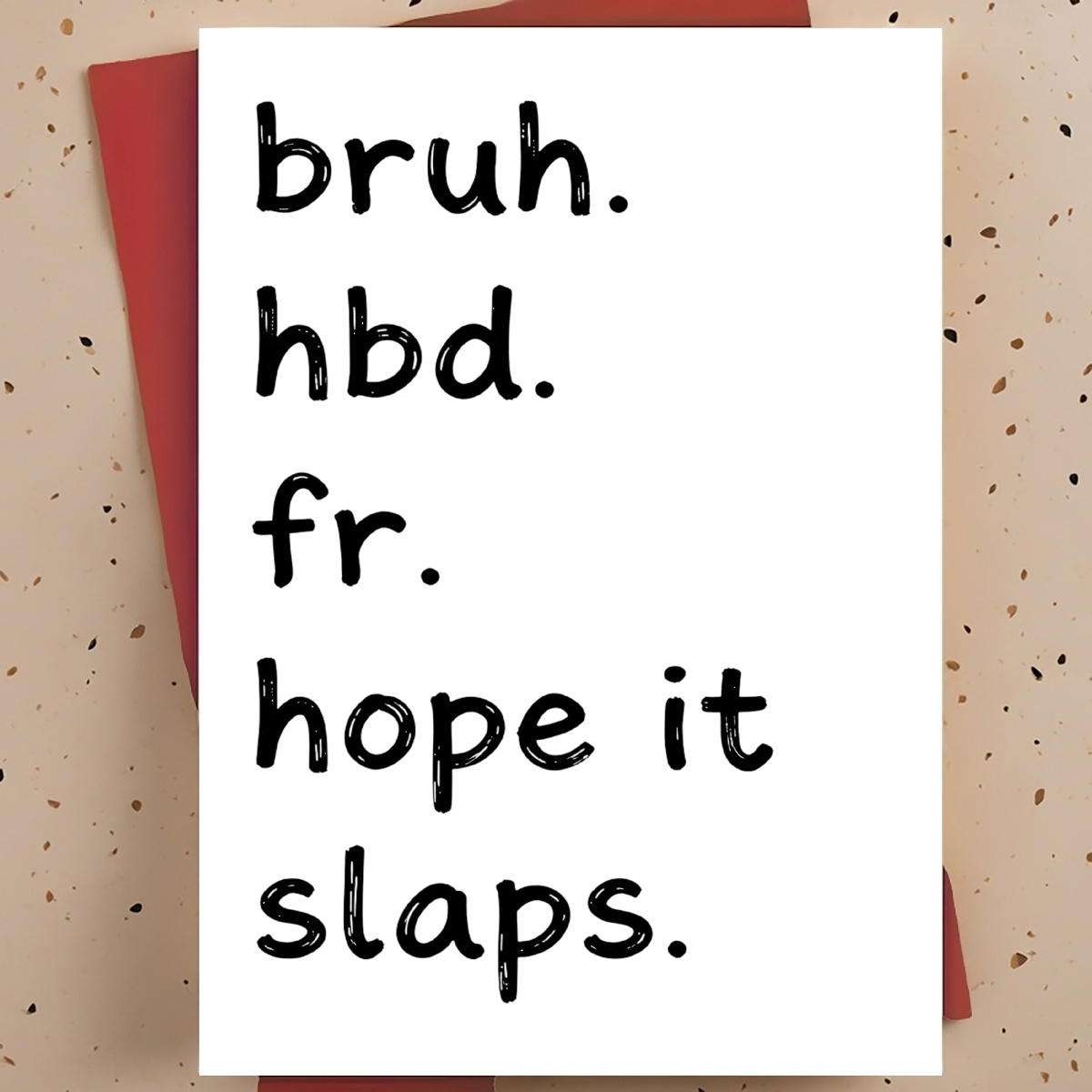 1pc funny sarcastic birthday greeting card for friend best friend brother hand lettered text   humorous card with envelope