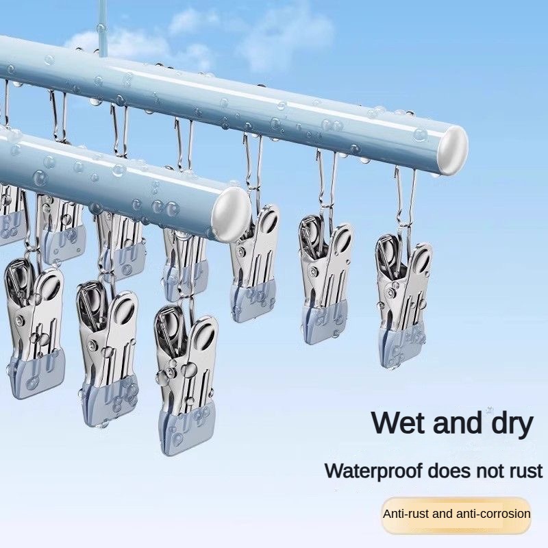 metal clothes rack 1pc metal socks underwear clothes rack multi clip strong clamping force weather resistant indoor outdoor use for balcony wardrobe students back to school organization balcony drying rack secure item hanging clothes pins Product details 7