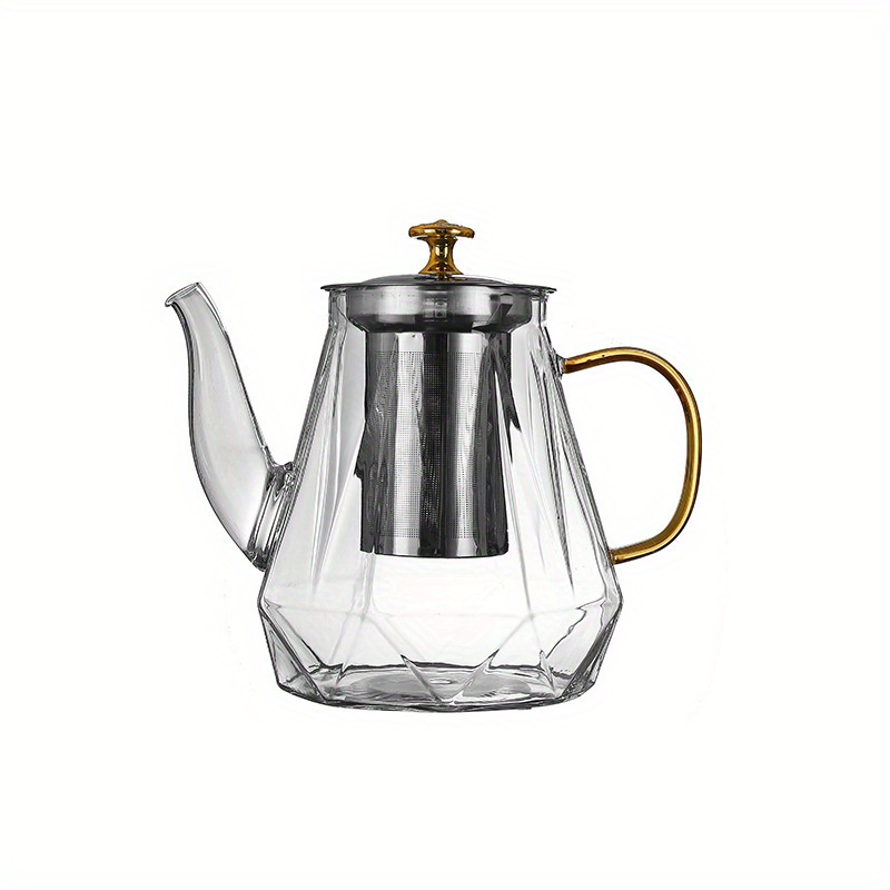 E-shop 33.82oz Teekanne aus hochwertigem, hitzebeständigem Borosilikatglas mit Filter, geeignet für Zuhause, Restaurant, Hotel, Büro andere Orte.