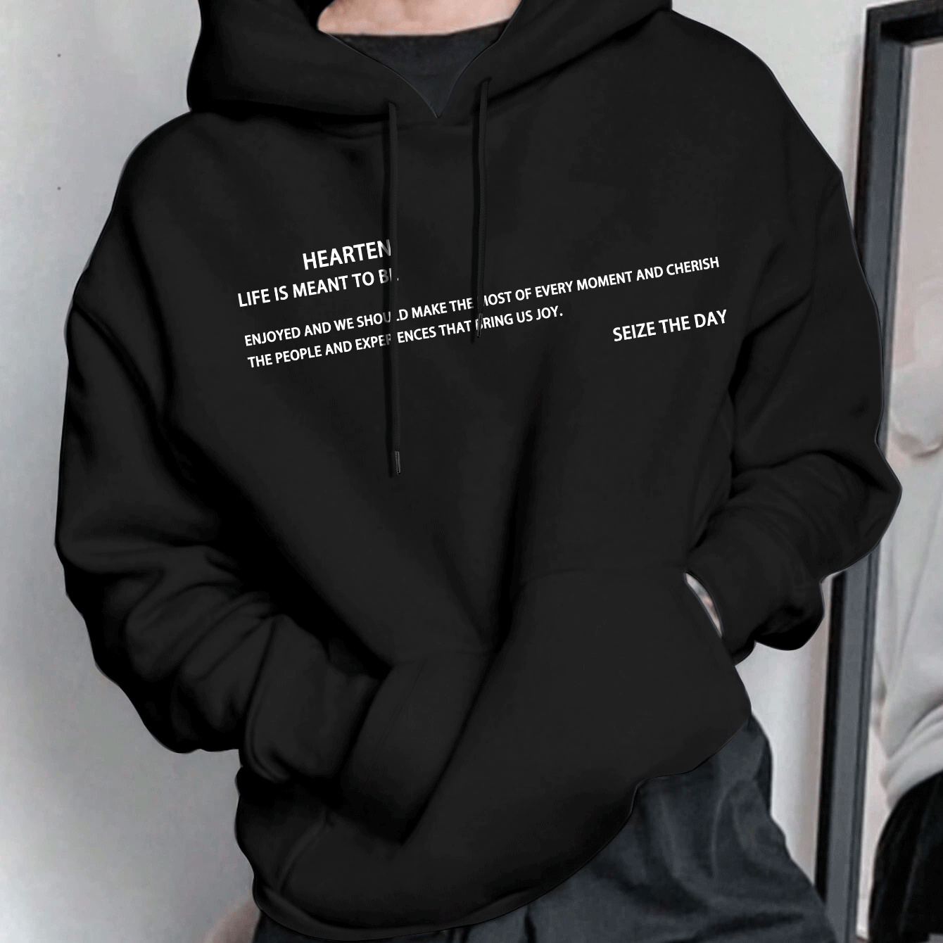 

1pc Sweat à capuche décontracté à motif géométrique pour homme, tissu en de polyester légèrement extensible, sweat-shirt à capuche coupe standard pour /