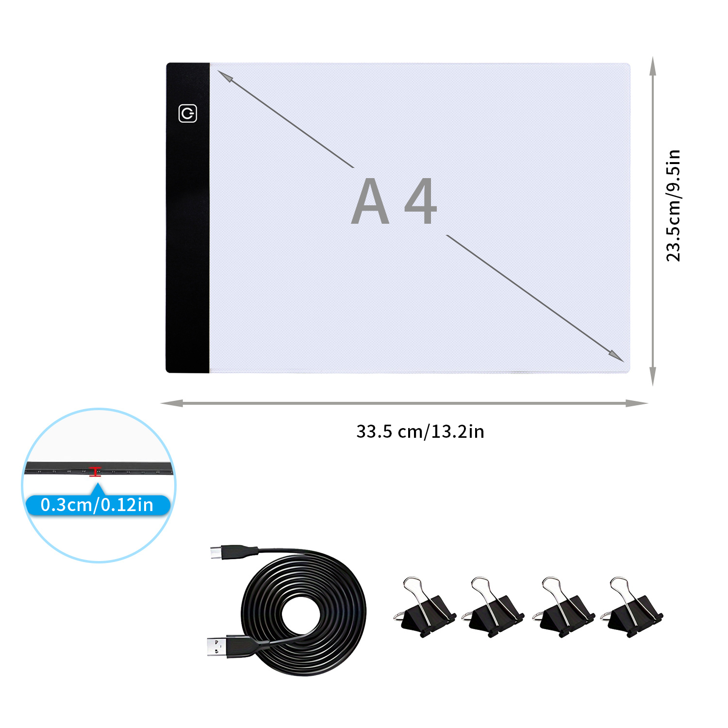TEMU A3 A4 Light Board For Diamond Painting - Tracing Light Box With Three-level Brightness Ultra-thin Light Pad Led Eye Protection Copy Board For