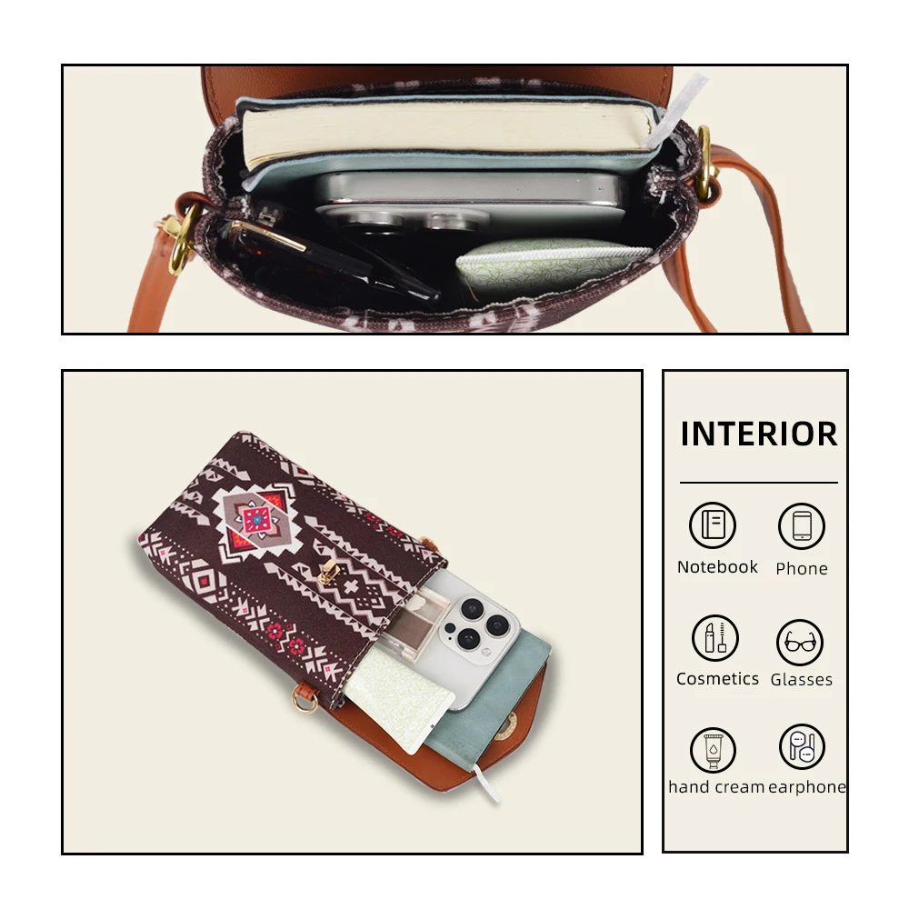 womens vintage crossbody bag bohemian crossbody bag womens small phone bag details 4