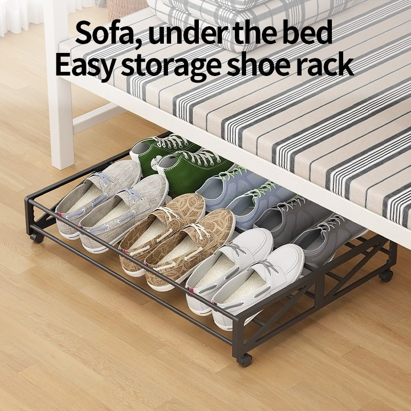 item picture shoe rack with casters for under the bed a portable simple shoe cabinet   saving storage rack for under sofa beds ideal for dorm rooms bedrooms and living rooms
