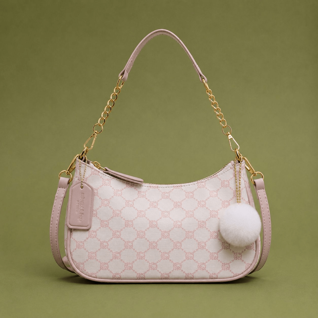 TEMU Cahvin Koeinz Women's Crescent Bag, Retro Printed Baguette Underarm Bag With Removable Long Strap, Handheld And Crossbody, Fashionable Mini