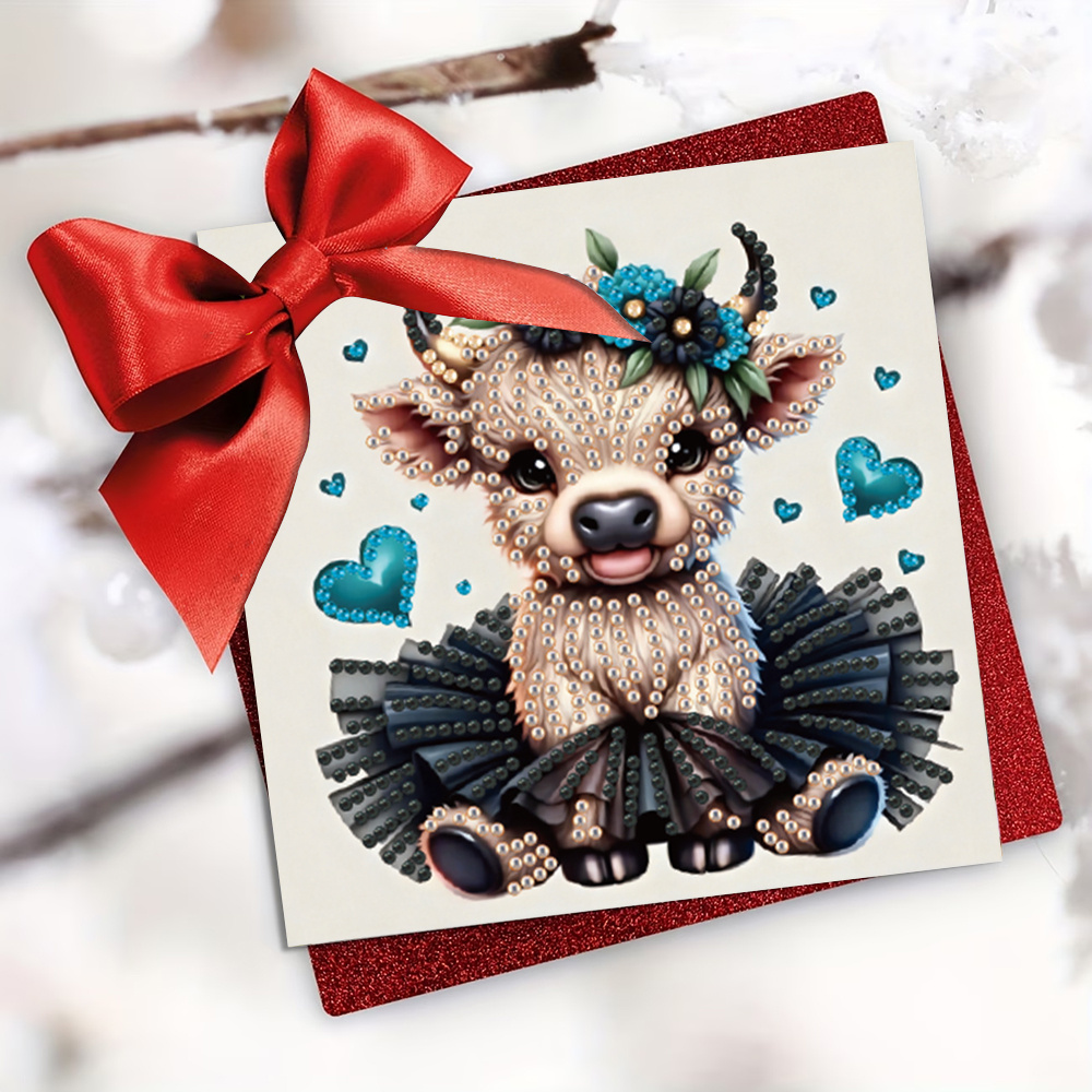 TEMU 6pcs Series Painting Set, Special-shaped Art Mosaic Postcards, Printed On The Back, Set Suitable For Expressing Gratitude, Birthday Wishes, New