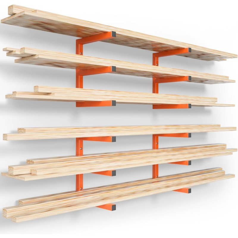 TEMU Étagère de rangement et d'organisation en bois murale 2026, étagères métalliques robustes, 1200 lb, convient pour une utilisation intérieure et