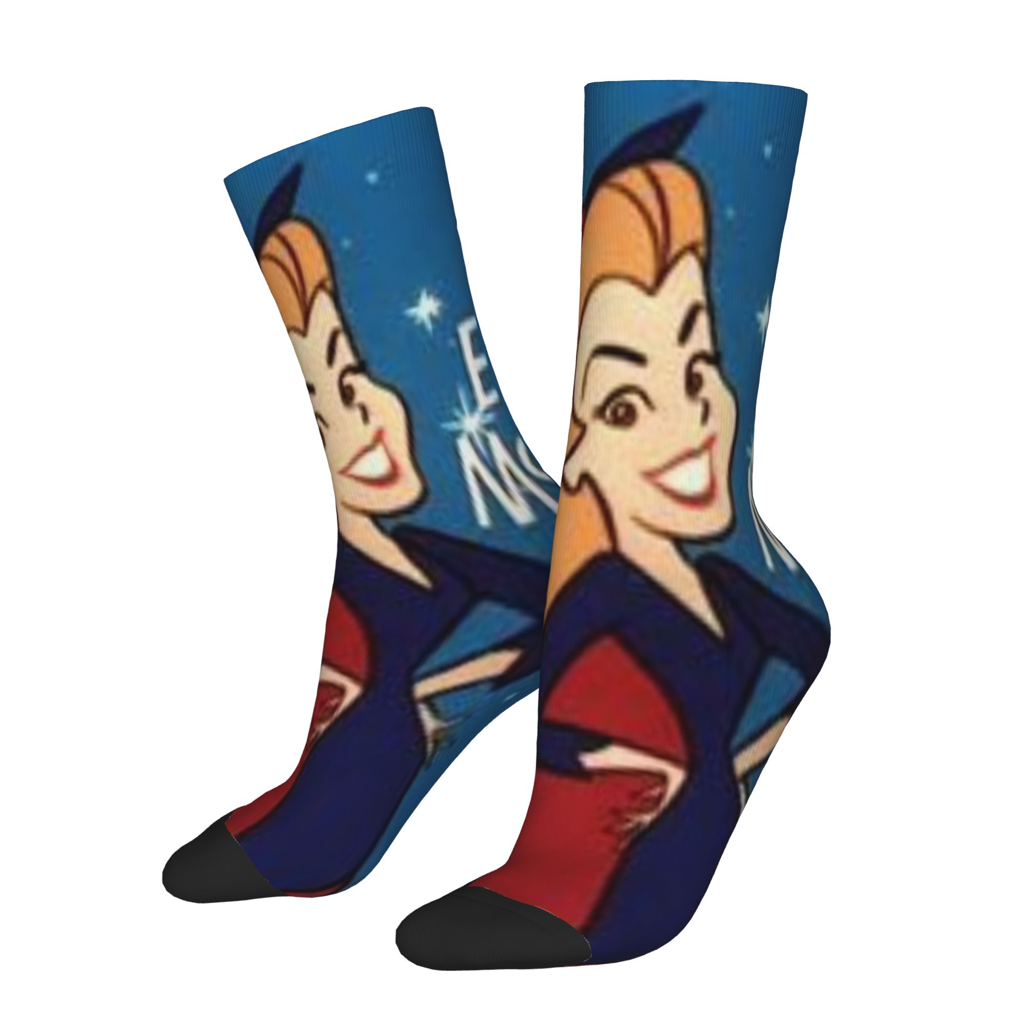 TEMU 1 Paire de Chaussettes Farfelues et Folles pour Hommes Envoûtées Envoûtées (18) Hip Hop Vintage Motif de Qualité Imprimé à Tous Chaussettes de