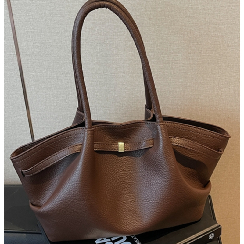 TEMU 1 sac à bandoulière couleur unie, sac à main rétro pour femmes de grande capacité avec double poignées, adapté aux voyages, aux achats et aux ,
