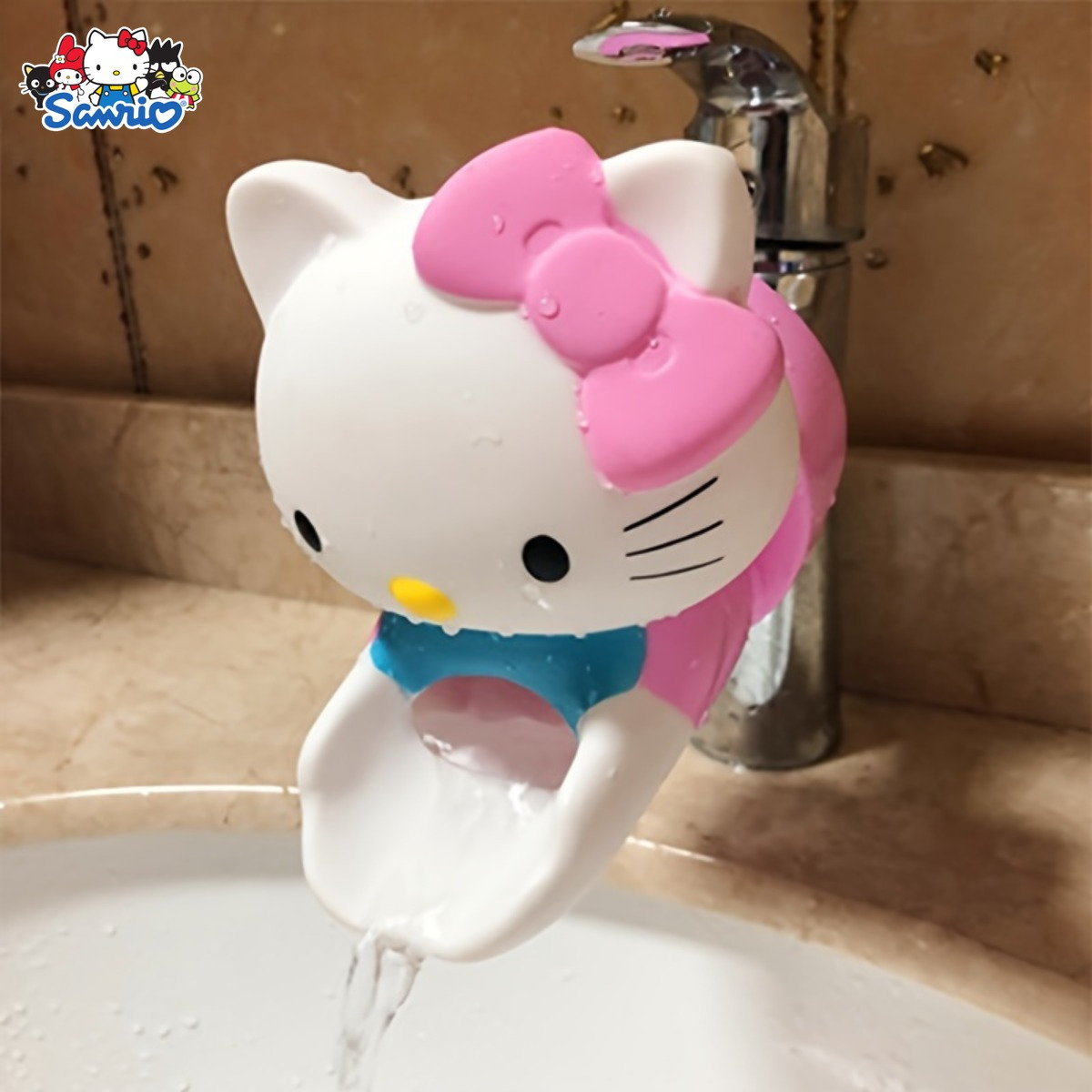 1pc Sanrio Silicone Faucet Extender, Splash-Proof Hand Washing Aid, No Electricity Needed, Fun Holiday Bathroom Decor