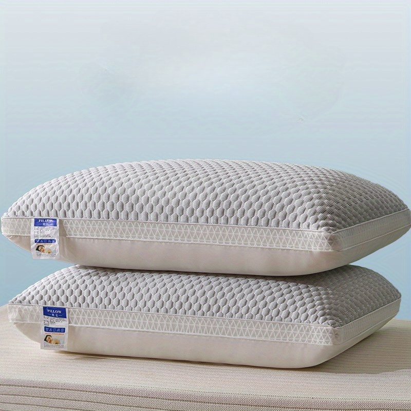 Image of 2pcs Cool And Breathable Tofu Pillow - Supports , Aids , Sleep Massage Pillow Core, Moisture-absorbing Home Decor Pad, Bedroom, Home Decoration, Hotel, Holiday Gift Rv Supplies
