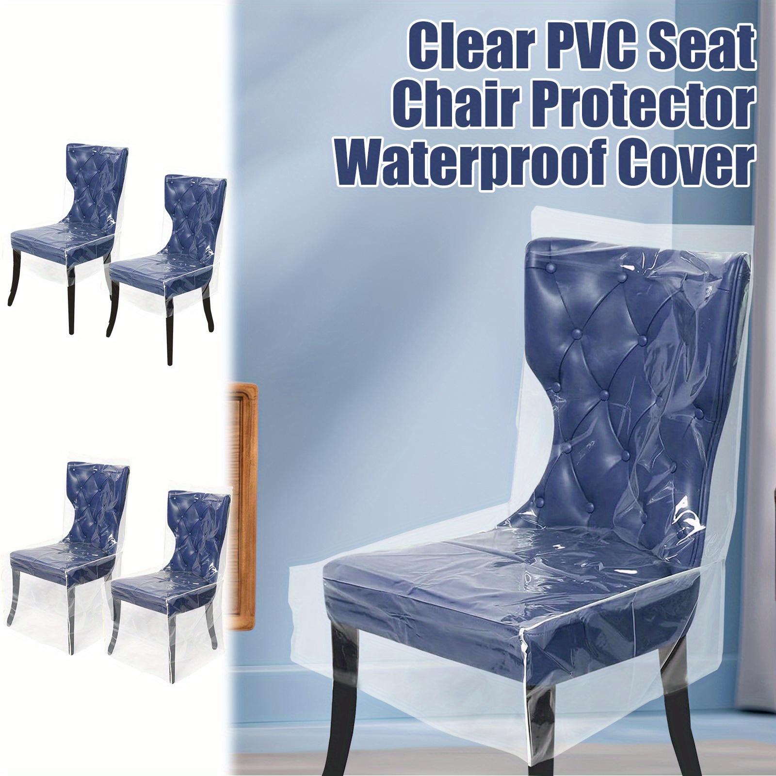 Clear Plastic Clear Chair Covers 2pcs Waterproof Plastic Dining