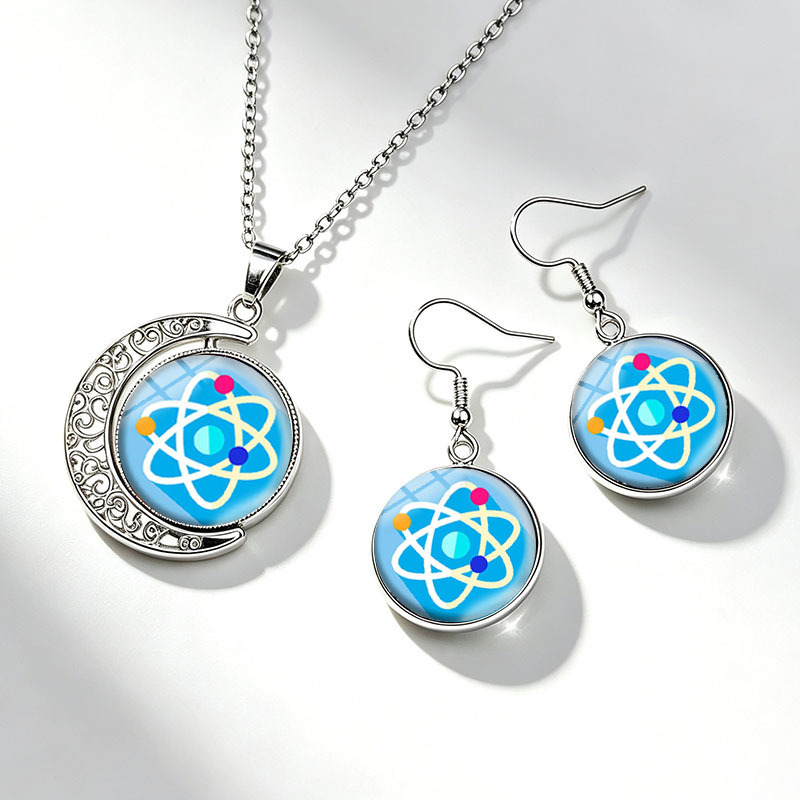 3pc Atomic Science Jewelry Set, Unisex Gift