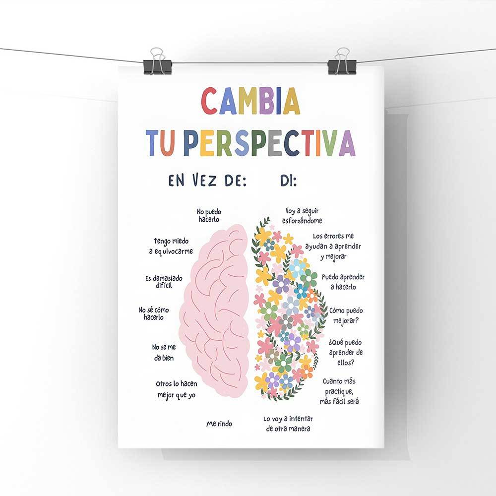 TEMU Póster de en Español 2D - Tabla de Mindfulness y TCC en Español - Psicológico Bilingüe Minimalista para Terapeutas, , Profesores - Impresión en