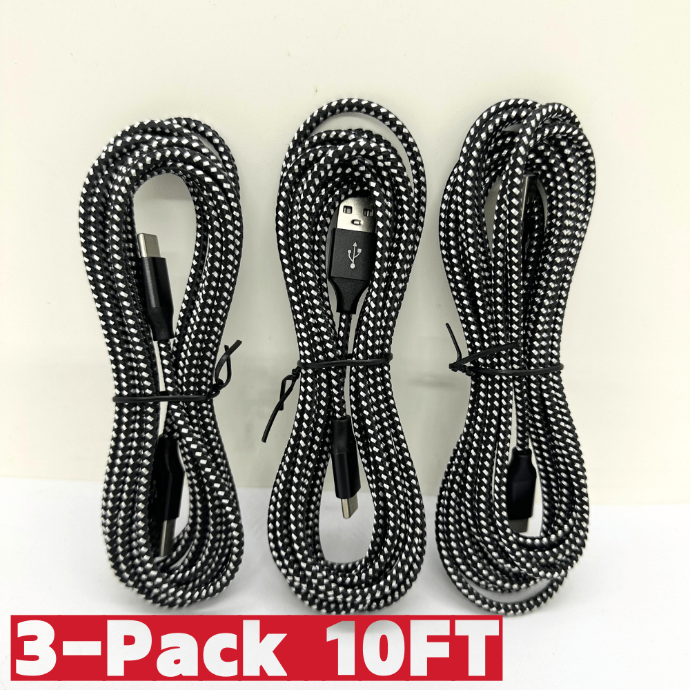 

Fastfish 3pcs 10ft Type C Cable Usb C Charger Cord Lot