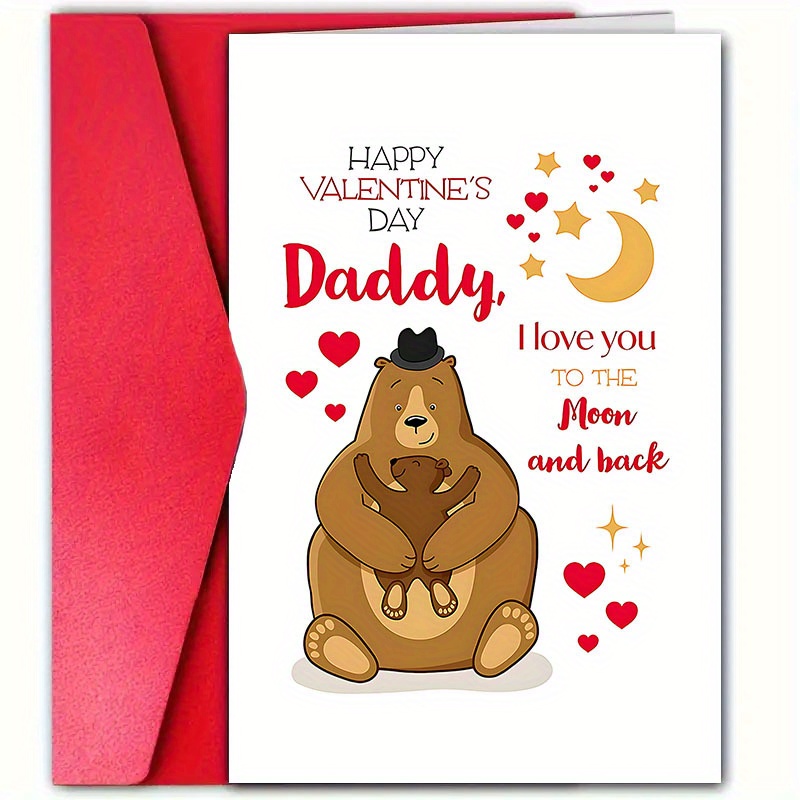 

[1pc "daddy I Love You" Valentine's Day Card] 1pc 's Day Card For Dad, Envelope Included, 12cm X 18cm, Paper Material, Anniversary, Birthday, Expressing Love, Ideal For Anyone