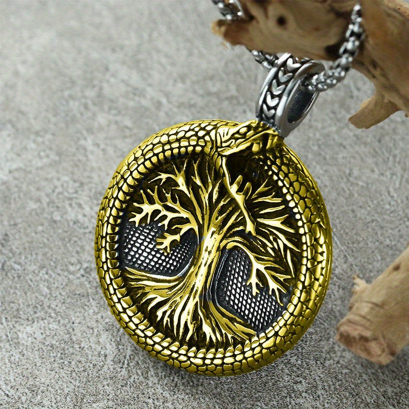 Image of Nordic Tree Of Life Pendant Necklace Vintage Jewelry Fashion Trend Punk Accessory Father's Day Mother's Day Valentine's Day Birthday Gift