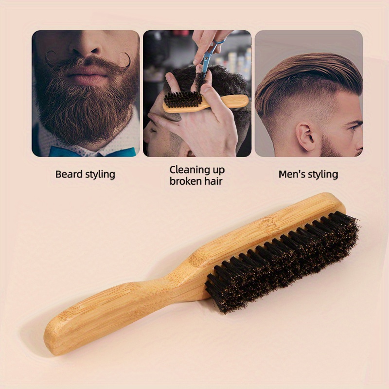 bristle slick back hair beard brush soft medium smoothing Temu