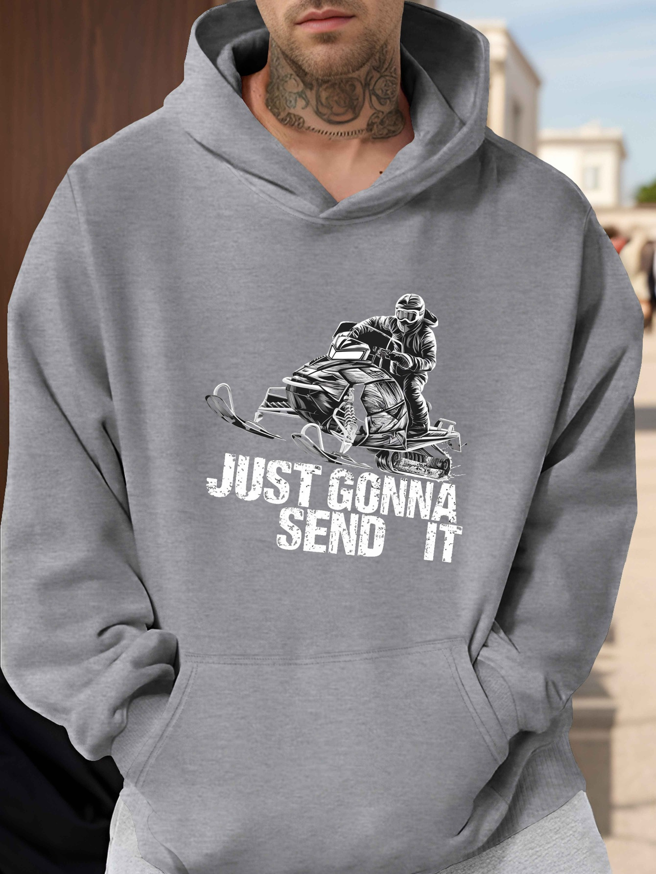gonna send mens snowmobile adventure graphic hoodie casual Temu