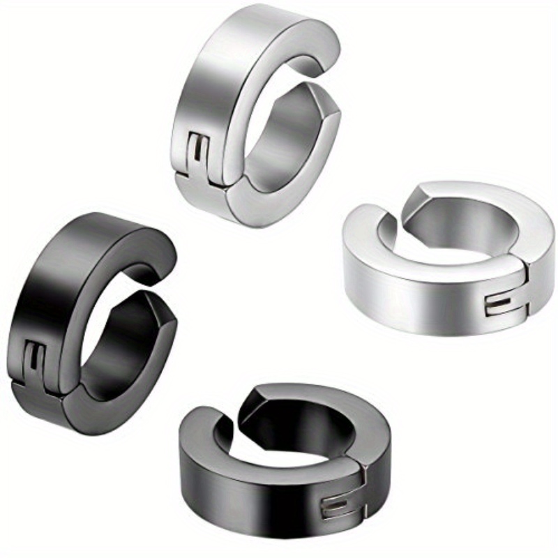 E-shop Unisex Ohrclip Ohrringe ohne Piercing mit einfachen, glatten Huggie-Öhrer-Clips