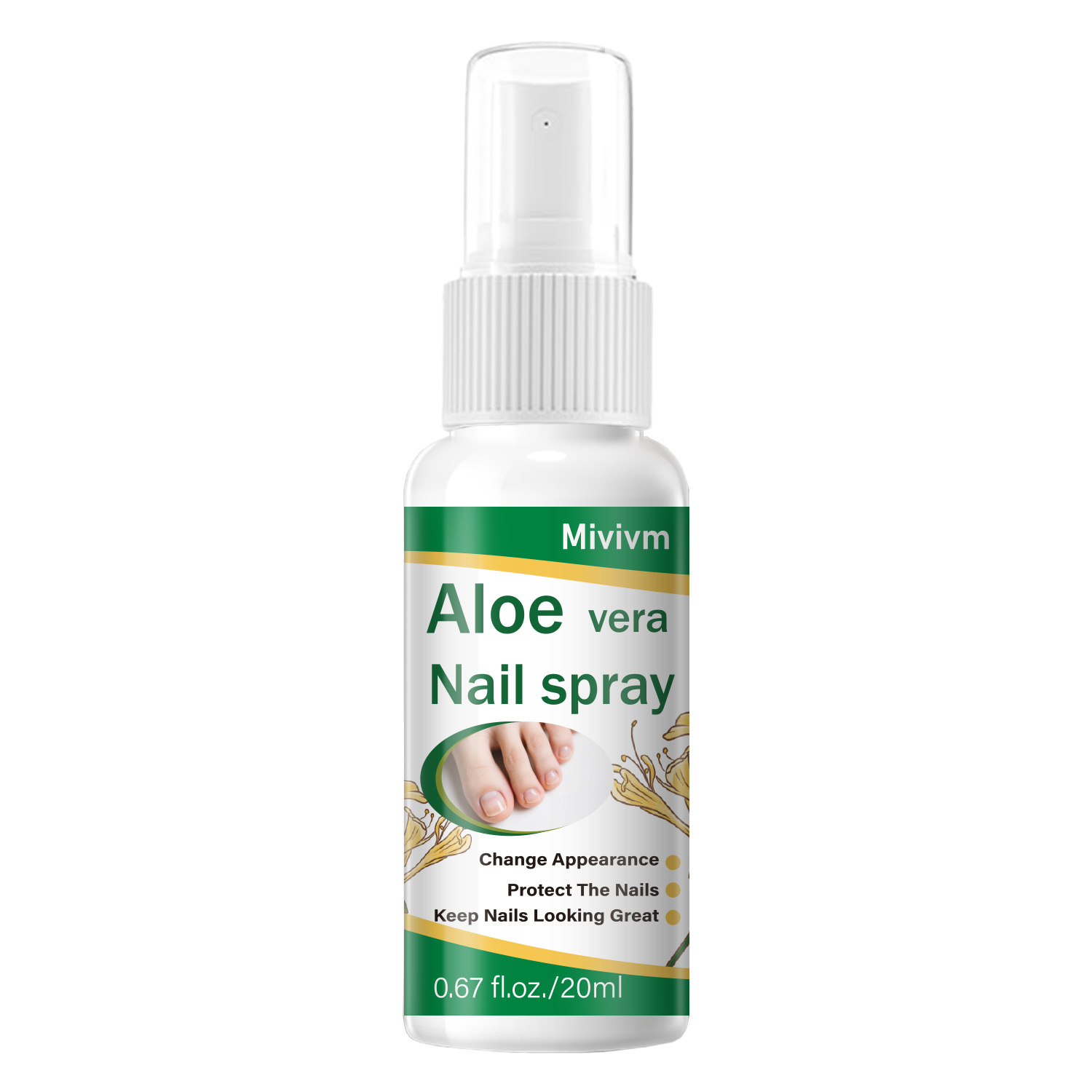 Image of Mivivm 20ml Fast-acting Nail Renewal Spray - Strength Formula For, , Thick & Yellowing Nails - Instantly Whitens & Strengthens Toenails & Fingernails - Results In Days, Portable Nail