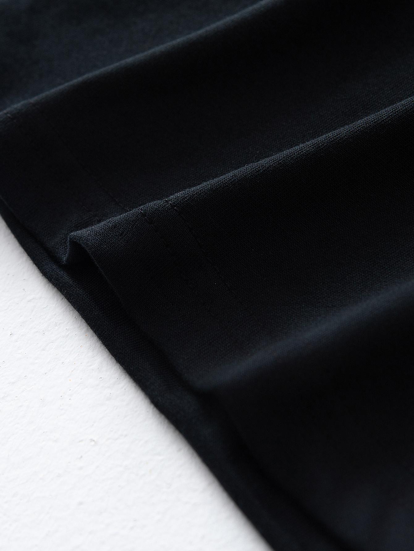 Tricou bărbătesc 100% bumbac cu guler rotund casual, un top esențial de vară, respirabil și fabricat din