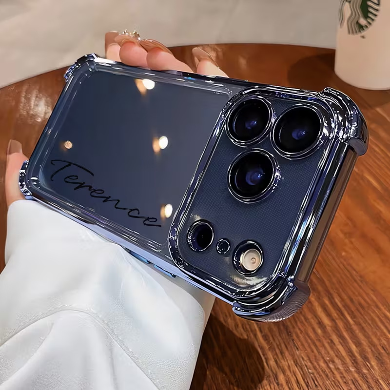 TEMU Coque de téléphone : coque de transparente personnalisable avec et nom, -chute aux , étui personnalisé compatible avec iPhone