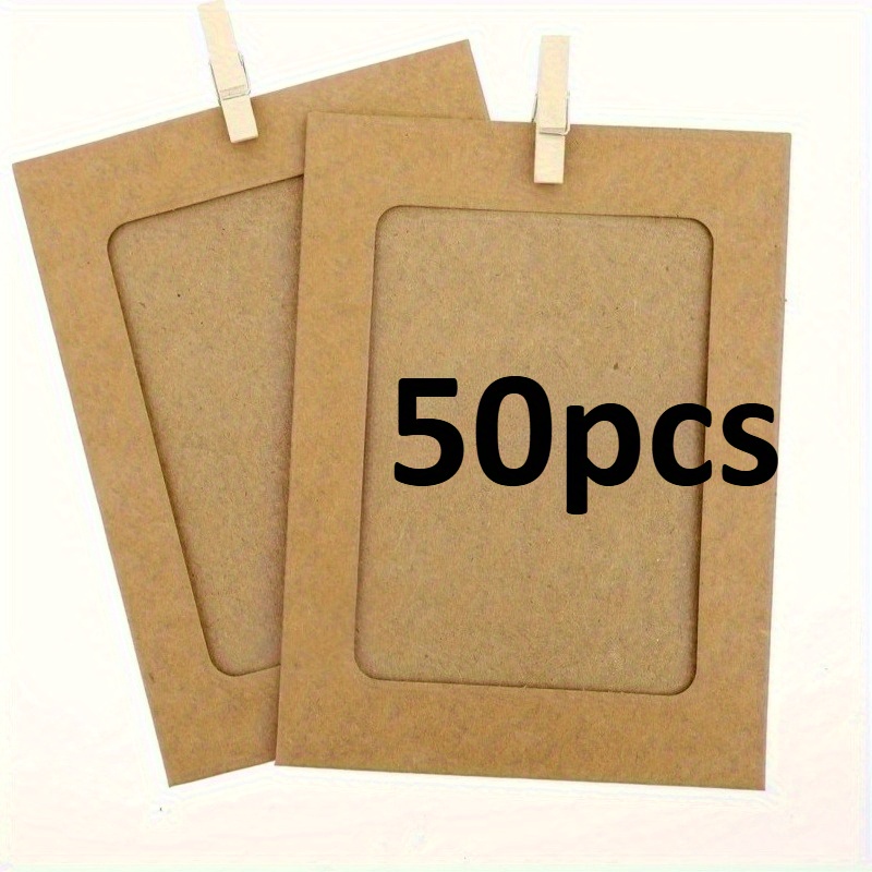 E-shop 50 Stück Kraftpapier-Fotorahmen und Halter, DIY Clip-Displayständer, Multifunktionaler Hängender Foto-Banner Geeignet für Heim- und