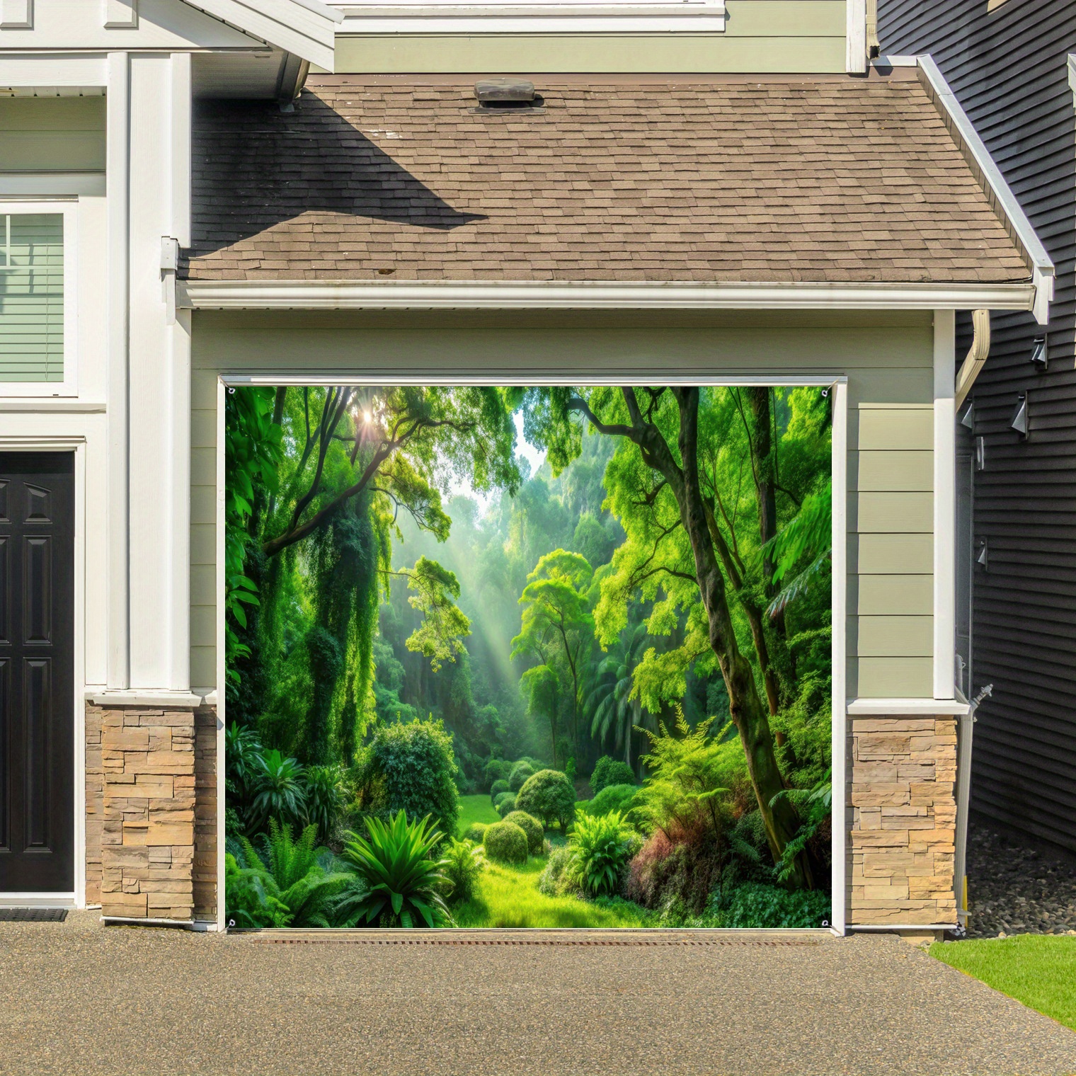 NYMB Jungle Forest Garage Door Decorations Banner 7 X 16 Ft, Large
