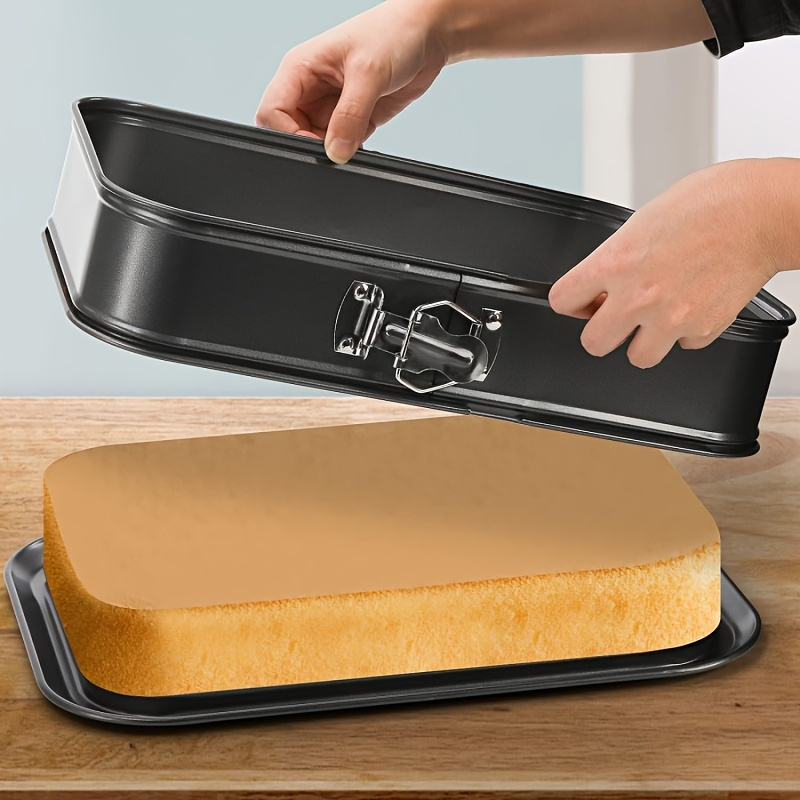 1pc heavy duty non   pan with secure locking bottom leak proof   cleaning carbon steel construction for cheesecakes brownies tarts pie plates ideal for   bakeries   christmas birthday wedding baking cake baking pan festive dessert mold sleek metallic   springform design durable bakeware brownie mold holiday bakers Product details 0