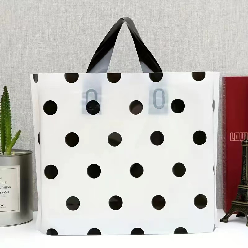 Image of 20pcs Plastic Shopping Bags With Soft Loop Handle For Retail Stores, Boutiques, Gift Bags For Holiday Additions, Birthday Party Supplies, Christmas Gift Packing Bags, Small Business Supplies