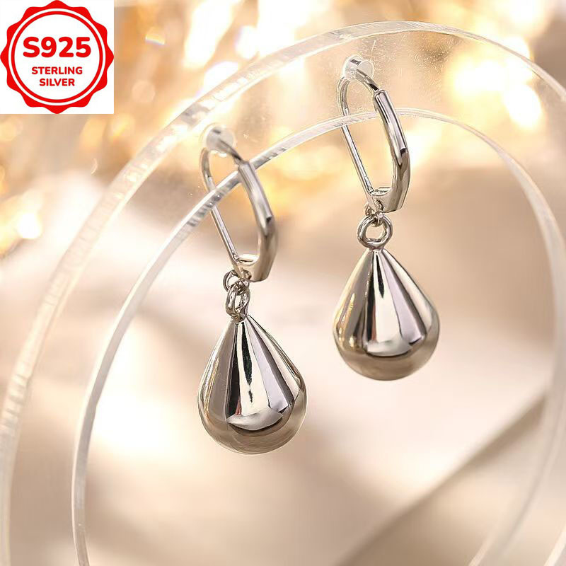 Women's 925 Sterling Silver Teardrop-Shaped Earrings
