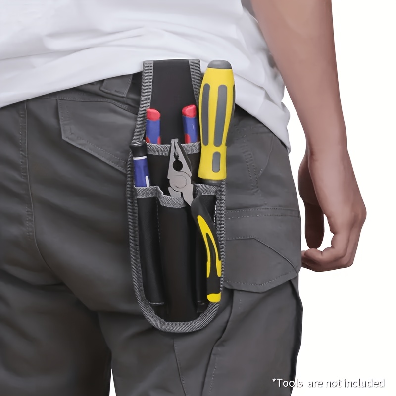 TEMU Bolsa de Cintura Ergonómica de Nylon para Herramientas de Hombre con Múltiples Compartimentos, Ideal Alicates, Destornilladores y Martillos.