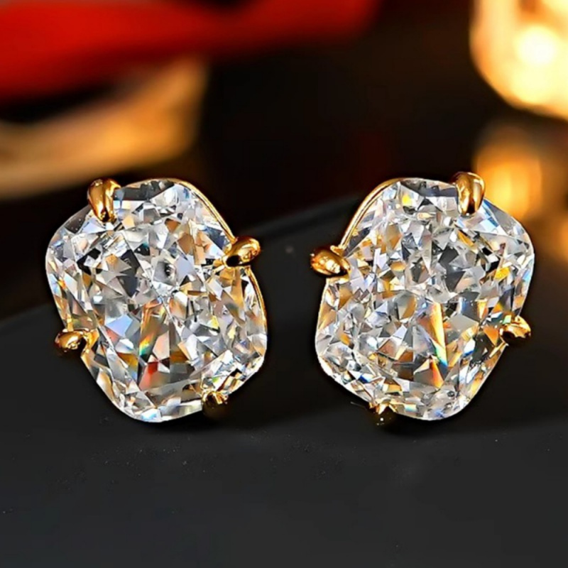 E-shop Einfache Inlay Synthetische Zirkonia Geometrische Stecker Ohrringe für Frauen Männer Party Casual Mode Schmuck Ohrringe