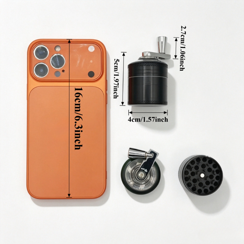 TEMU 4-layer Hand Crank Metal Grinder With Magnetic Lid, Sharp Teeth, 3 Colors - Suitable For Herbs/rock Salt | Pocket-sized Manual Crusher For
