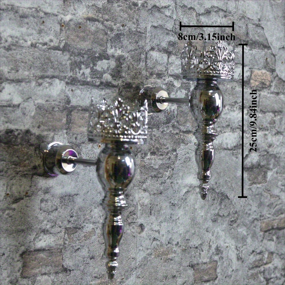 2 Pack Of Wrought Candle Holders, Metal Candle Holders For Wall Decoration In Room, Metal Wall Mounted Candle Holders For Living Room, Terrace, Bedroom, Staircase, Metal Material, Rustic End