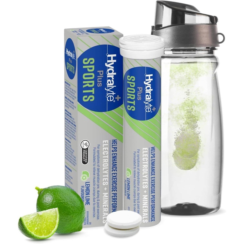20 Tablets Plus Sports Lemon Lime Electrolyte Effervescent Tablets - -Hydration Sports Drink with Sodium, Potassium, Magnesium & Calcium - Low Sugar, for Before/during/after Running, Gym, Travel - Self-Dissolving Tablets Suitable for & - Image 3