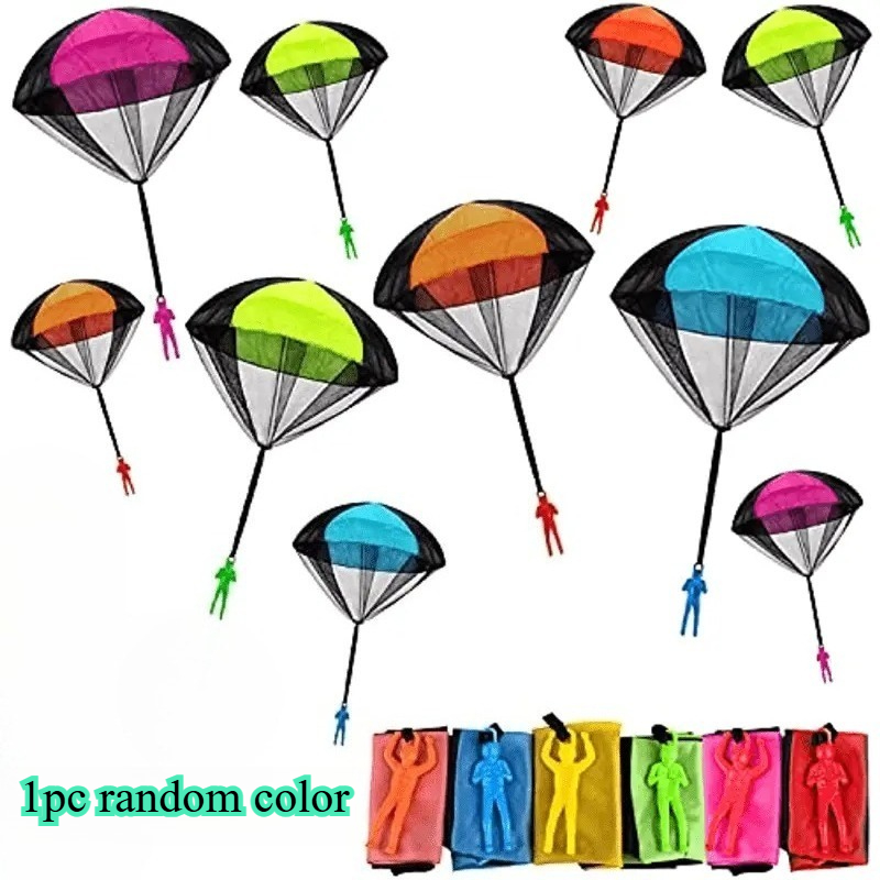 TEMU 1pc Random Color Parachute, 6 Bright Colors - Durable Plastic, -free, Outdoor Play, An Excellent Gift For Halloween And Christmas, Outdoor Play