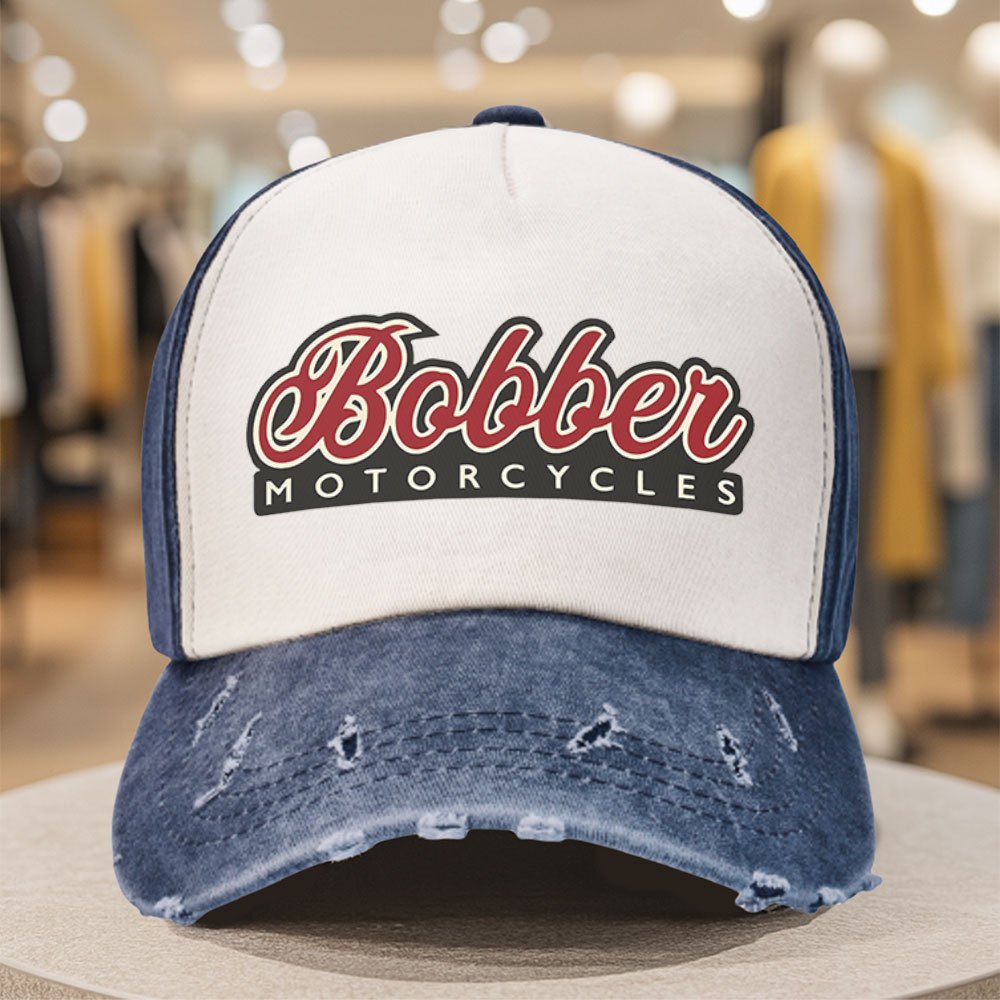 TEMU Bobber Motorcycle Trendy Printed Color- Baseball Cap - Perfect For Fishing, Camping, Fitness, And Hiking - An Ideal Gift For Parents