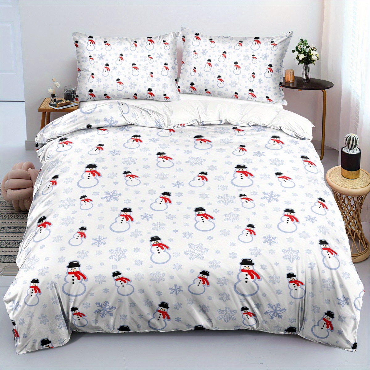 

Christmas Snowman Set - 2/3pcs, , Comfortable And , Christmas Set, Christmas Snowman Set, 100% , Suitable For , Suitable For Bedroom Or , Including 1 + 1 Pillowcases, Not , For Christmas,