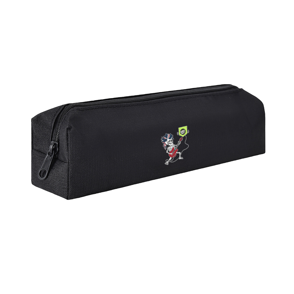 1pc skeleton playing   guitar zippered desk organizer for students foldable preppy cartoon pencil case