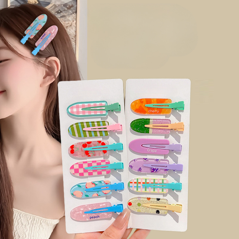 

8pcs Set Of No-crease Hair Clips - Acrylic, Styling Bangs & Side Sections, Ideal For Makeup Application