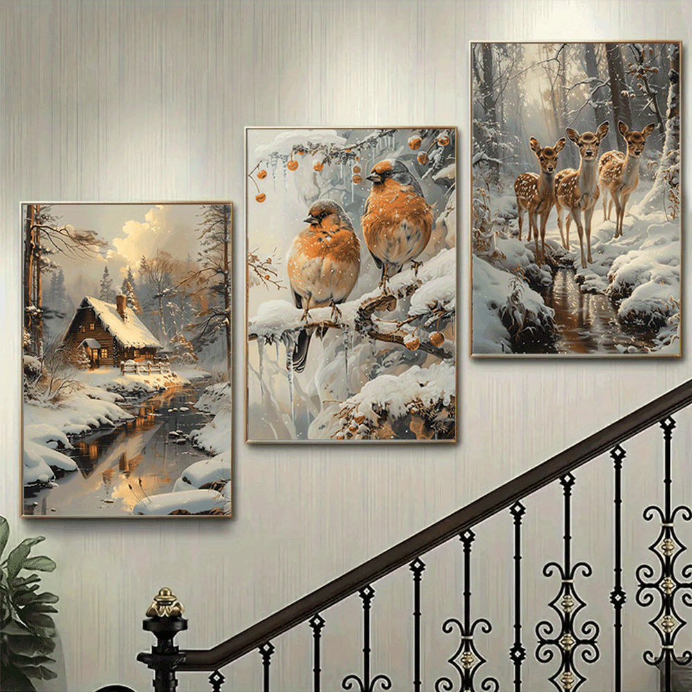 

3pcs & Wildlife Canvas Art Set, 15.7x23.6" - Hd Prints For Living Room, Bedroom, Office Decor | Perfect Gift For Holidays & , Room Decor