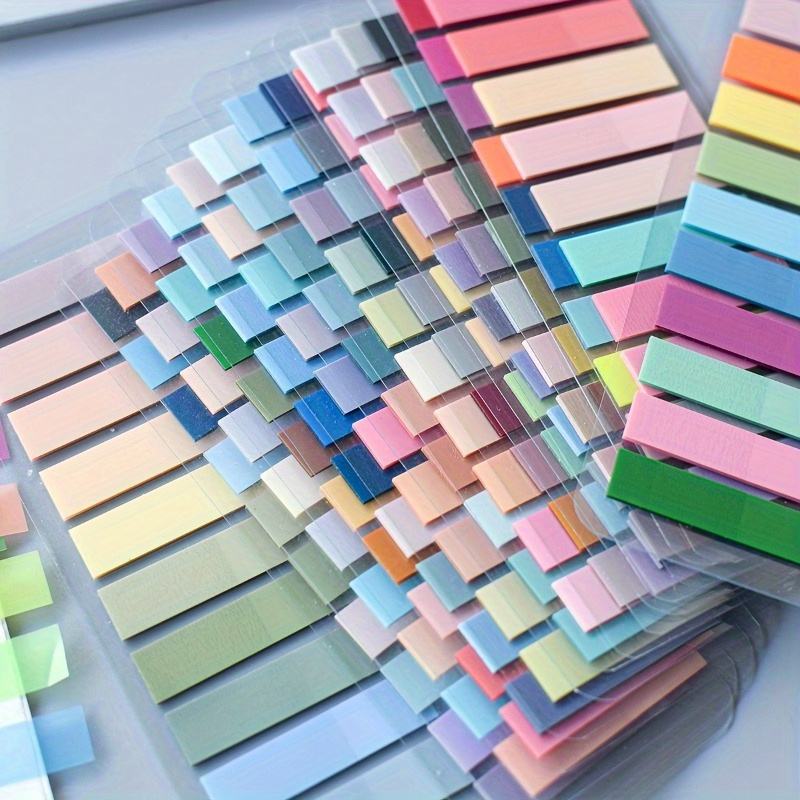 

400pcs Morandi Color Transparent Notes - Soft, Retro Tones In Pet Material, Ideal For Office, Study & Organizing