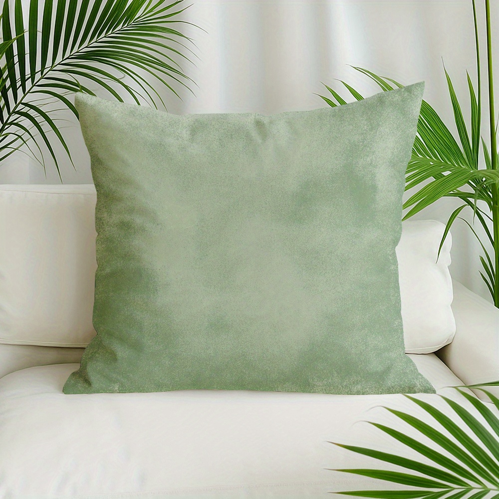 TEMU 2d Flat Printing 1pc Green Easy-to-position Vertical Cushion Cover, Soft Cushion Cover Suitable For Living Room, Sofa, Bed, And Bedroom
