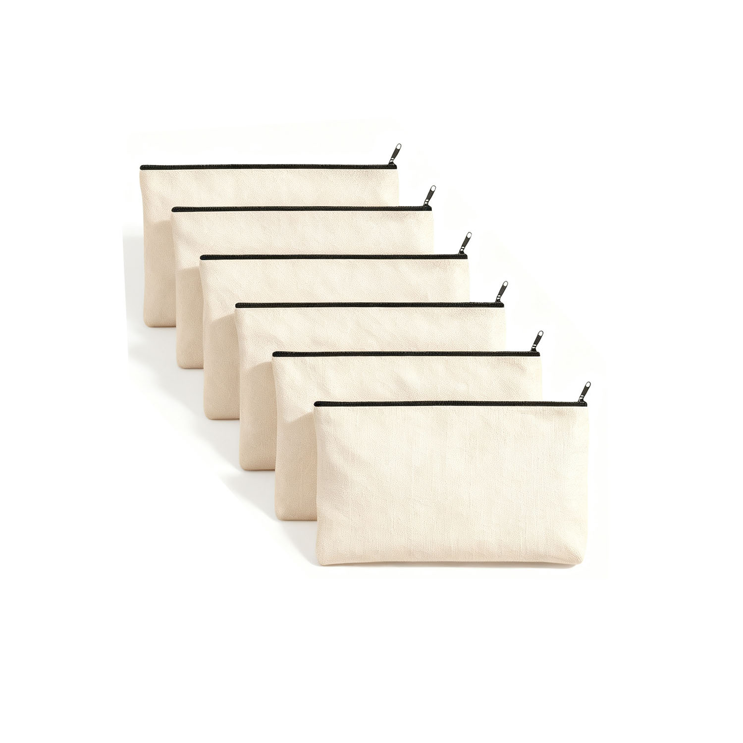 TEMU 6/12pcs Sublimation Blank Zipper Pouches For Heat Transfer Printing, Craft Pencil And Cosmetic Bags