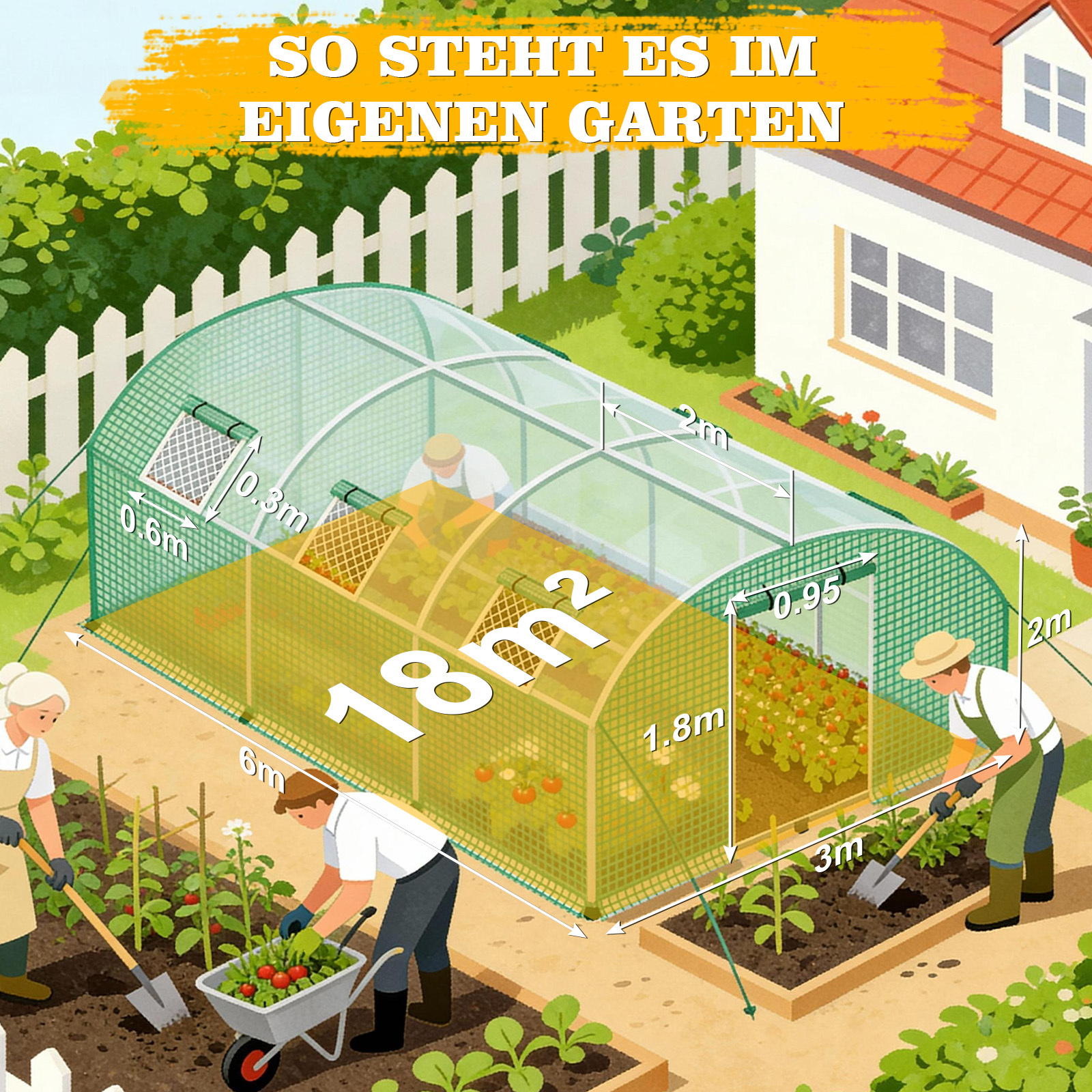 Bayernlive Greenhouse, 300/400/600/800cm × 200/300/200cm, With Cold-resistant Film, Ideal For Tomato Cultivation, Provides Effective Protection, Space, Durable And Sturdy, Easy To Assemble