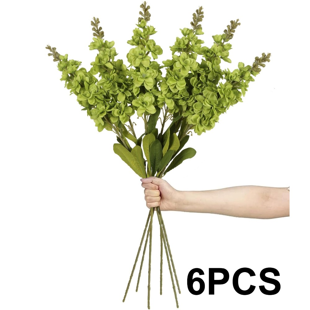 TEMU Artificial Flowers Green Snapdragon Flowers 6pcs Antirrhinum Artificial Snapdragon Flowers 33.5 Inches Long Stem Flowers For Tall Vase Wedding