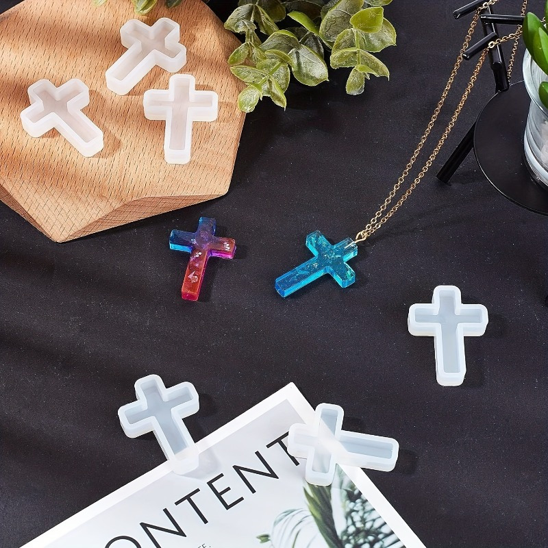 Faith Cross Silicone Molds For Resin Jewelry Making - DIY Epoxy Mold For Necklaces, Soap, Wax Melts & Clay Crafts