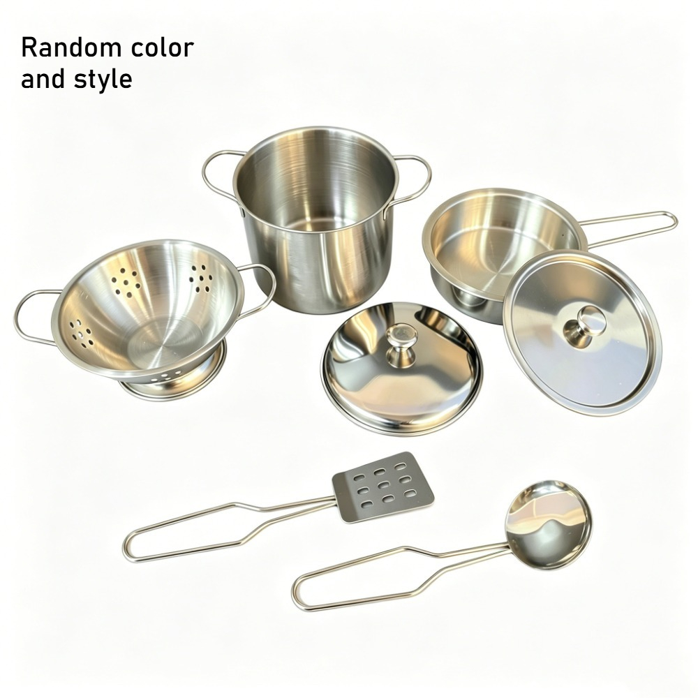 TEMU Mini Stainless Steel Kitchen Toy, Small Toy House Cooking Utensil Set, Children's Puzzle Kitchen Experience Toy, Children's Kitchen Toy, Random